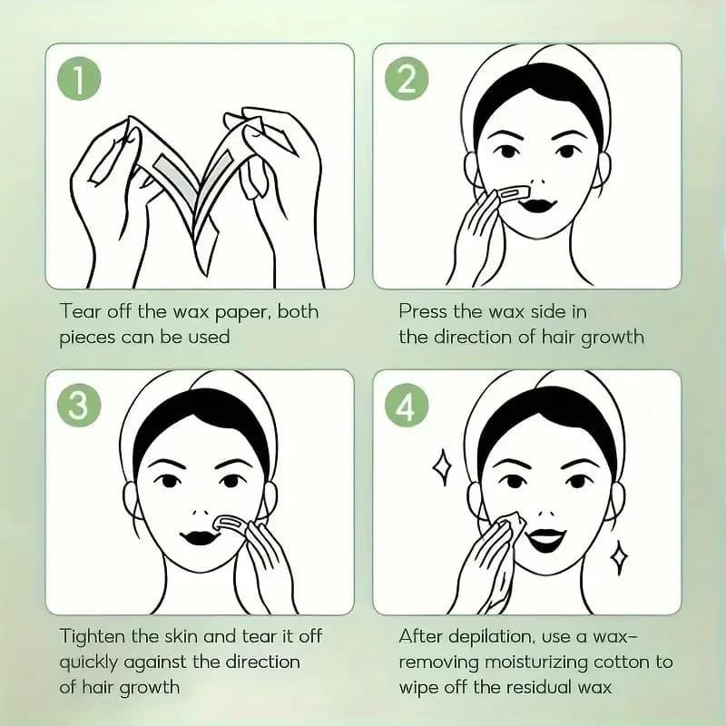 10/20/100 Pcs Depilatory Wax Strips Hair Removal Wax Paper Cold Wax Strips Paper For Face Neck Arm Leg Body Beauty Tools - 6