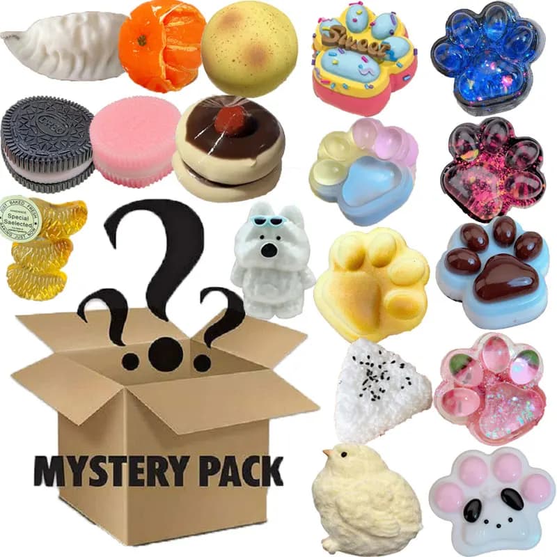 Mystery Fidget Toy Kawaii Cat's Paw,Simulated Food,Antistress Foot Squishy Toy, Squeeze Toy, Mochi Squishy, Stress Reliever Toys - 6