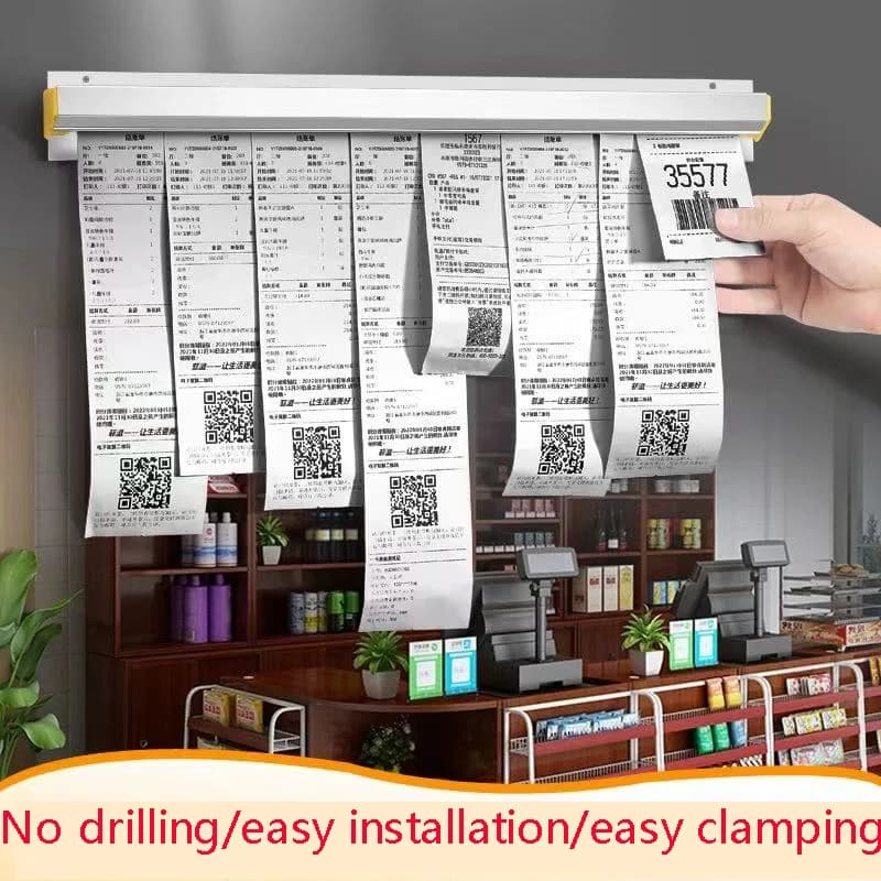 Aluminum Alloy Wall mounted Sticked Take-out List Receipt Clip Hanging Ticket Order Invoice Paper QR Holder Restaurant Menu Clip - 2