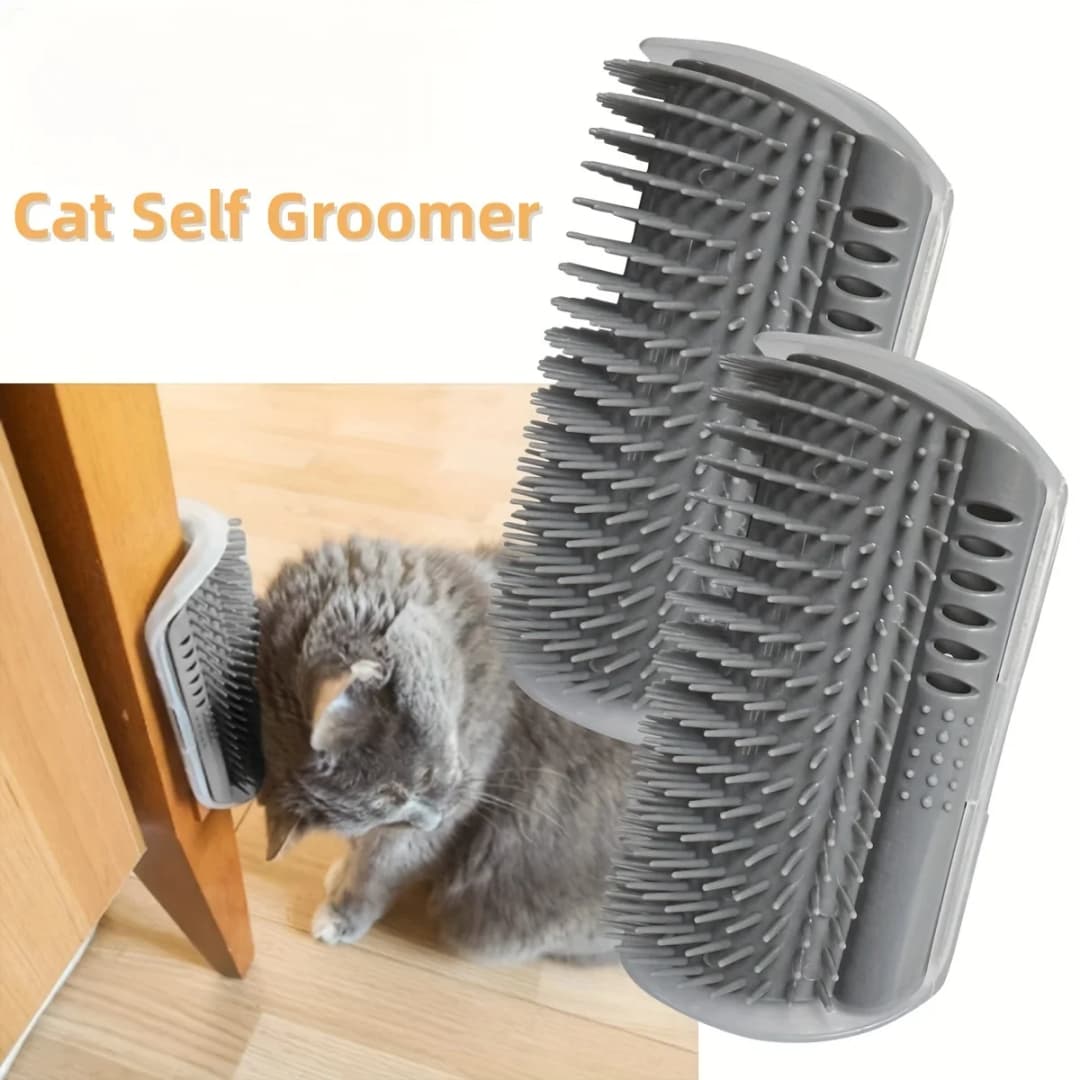 Cat Self Groomer with Massage Comb Brush - Perfect for Kitten and Puppy Grooming and Relaxation Wall-Mounted - 3