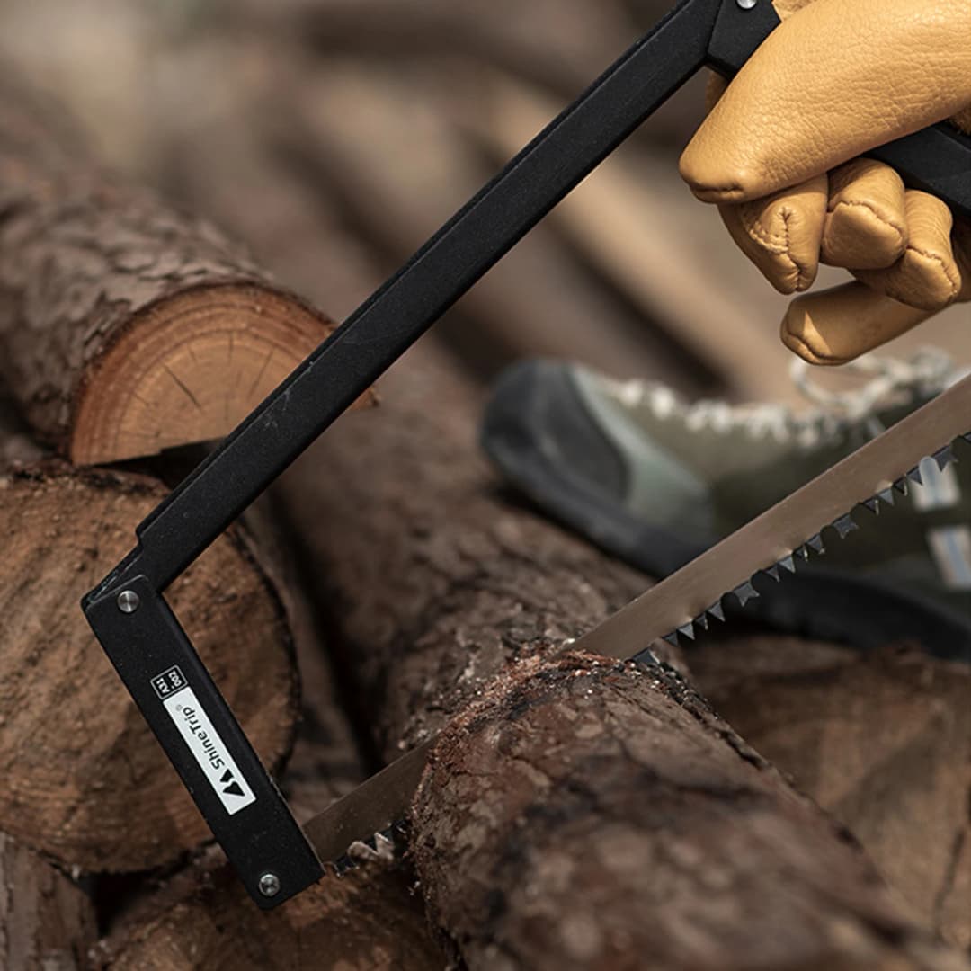 Folding Saw Lightweight Camping Survival Collapsible Bow Saw for Both Dry and Wet Wood Tree Cutting High Manganese Steel Blade - 3
