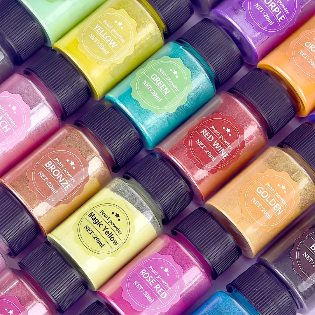 20 مل مسحوق ميكا بيرليسنت لراتنج الإيبوكسي، صبغة لؤلؤ طبيعية، مسحوق ميكا معدني لصنع المجوهرات والحرف والشموع يدويًا - 2