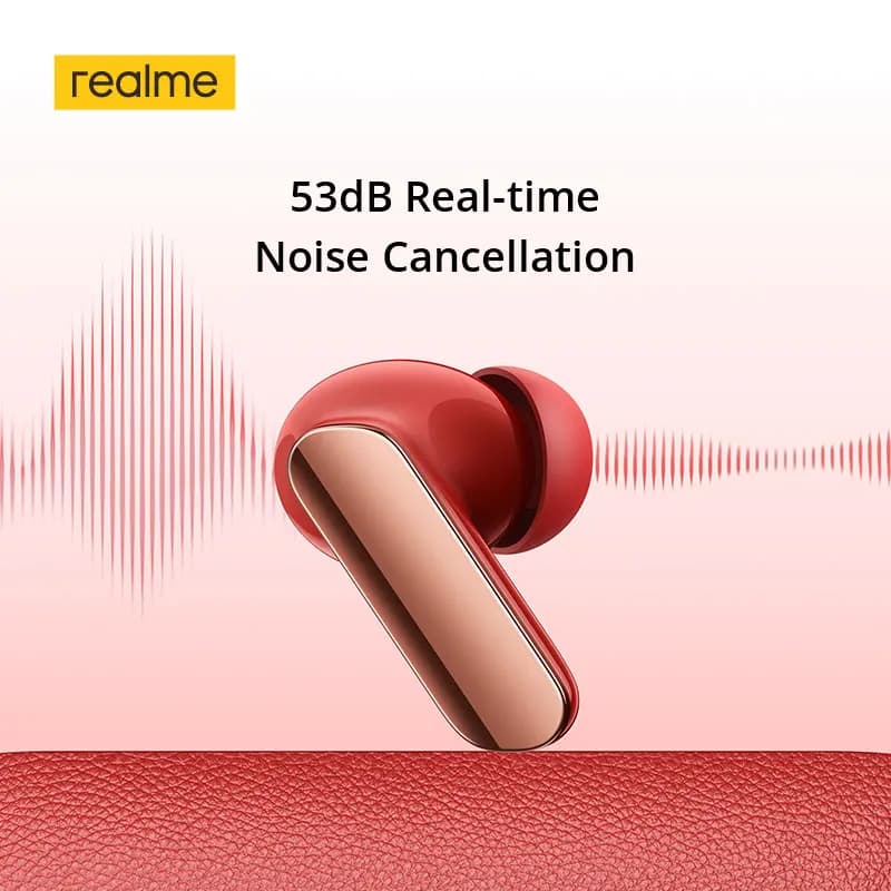 سماعات realme Buds Air7 Pro TWS النسخة الروسية 53dB 6 ميكروفون إلغاء الضوضاء مترجم مباشر بالذكاء الاصطناعي مشغل ثنائي 11+6 ملم IP55 - 4