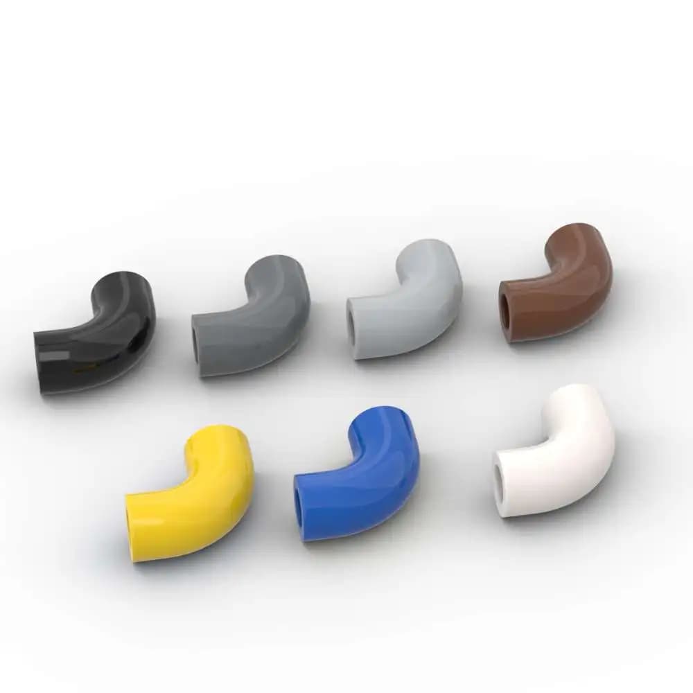 مجموعة مكعبات بناء MOC مع فتحة كوع للأطفال، لعبة تجميع جسيمات تعليمية، هدايا أعياد الميلاد، 10*، 1×1، 90 درجة