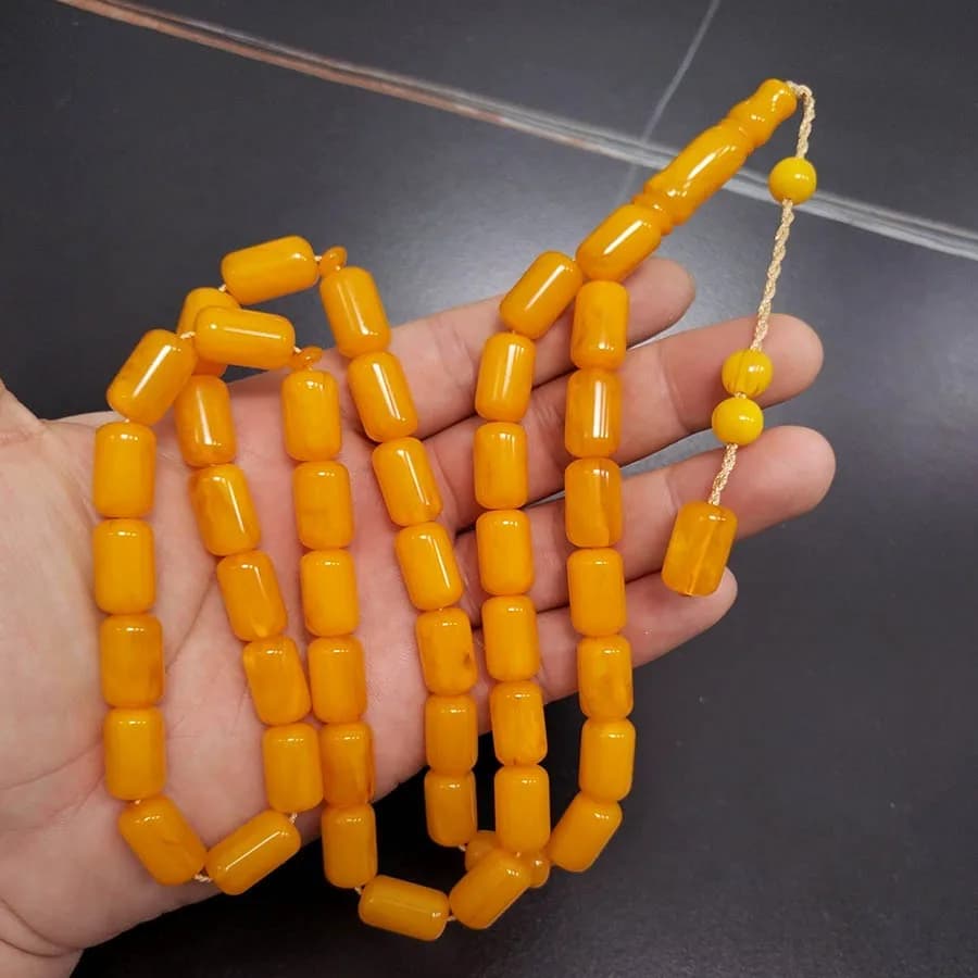 Tasbih Bakelat Yellow Resin misbaha bracelet ramadan eid gifts turkish jewelry Arabic accessories Eid Mubarak - 2