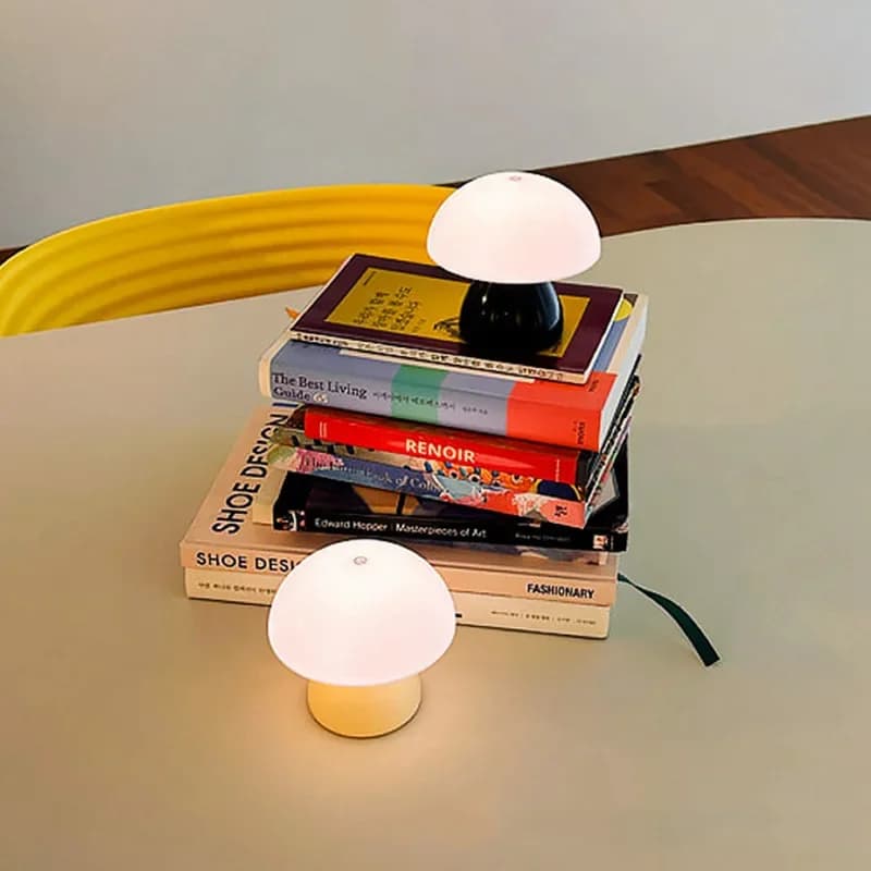 Mushroom LED Table Lamp Touch Dimming USB Charging Night Light for Bedroom/Desk/Coffee Bar Decorative Ambient Night Lighting - 4