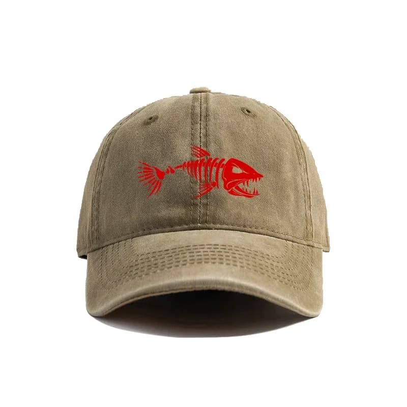 Fishbone Baseball Cap Summer Distressed Dad Hats Men Outdoor Fishing Skeleton Fish Bone Caps MZ-496 - 5