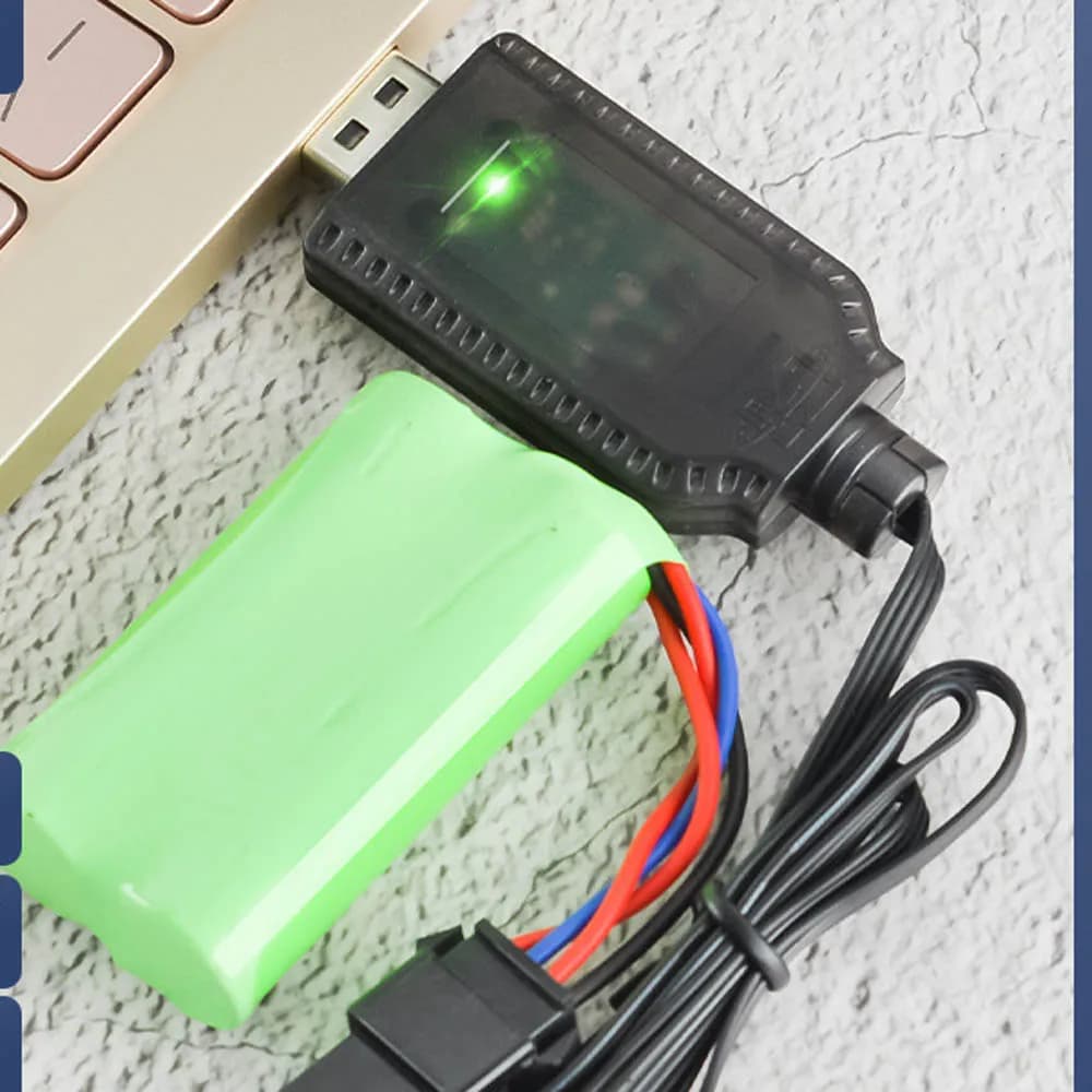 كابل شحن يو إس بي لسيارة قارب ألعاب كهربائية RC، بطارية ليثيوم أيون SM-4P، 7.4V (3.7V x2) - 3