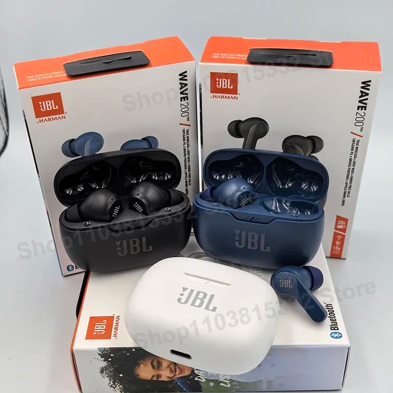 سماعات أذن لاسلكية أصلية من JBL Wave 200TWS سماعات رأس حقيقية JBL W200 TWS بلوتوث 5.0 سماعات أذن رياضية مع ميكروفون - 6