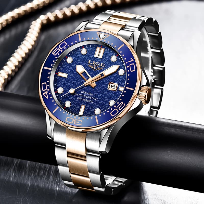 Reloj Hombre LIGE Top Luxury Mens Watches Fashion Business Quartz Wristwatches Waterproof Luminous Date Steel Watches Men Gifts - 2