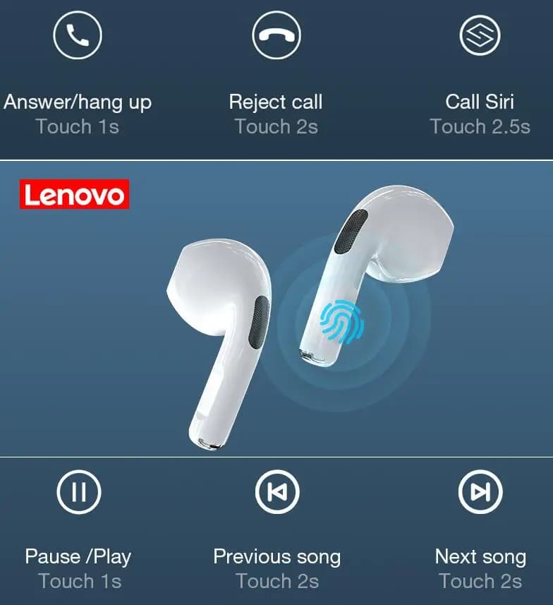 Lenovo HT38 TWS Earphone Wireless Fone Bluetooth Headphones AI Control Mini Headset Dual Mic Noise Reduction HiFi Stereo Earbuds - 4
