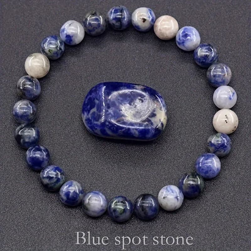 6/8mm Reiki Blue Apatite Bead Bracelet Men Women Natural Stone Blood Circulation Stimulate Enthusiasm Health Care Couple Jewelry - 5