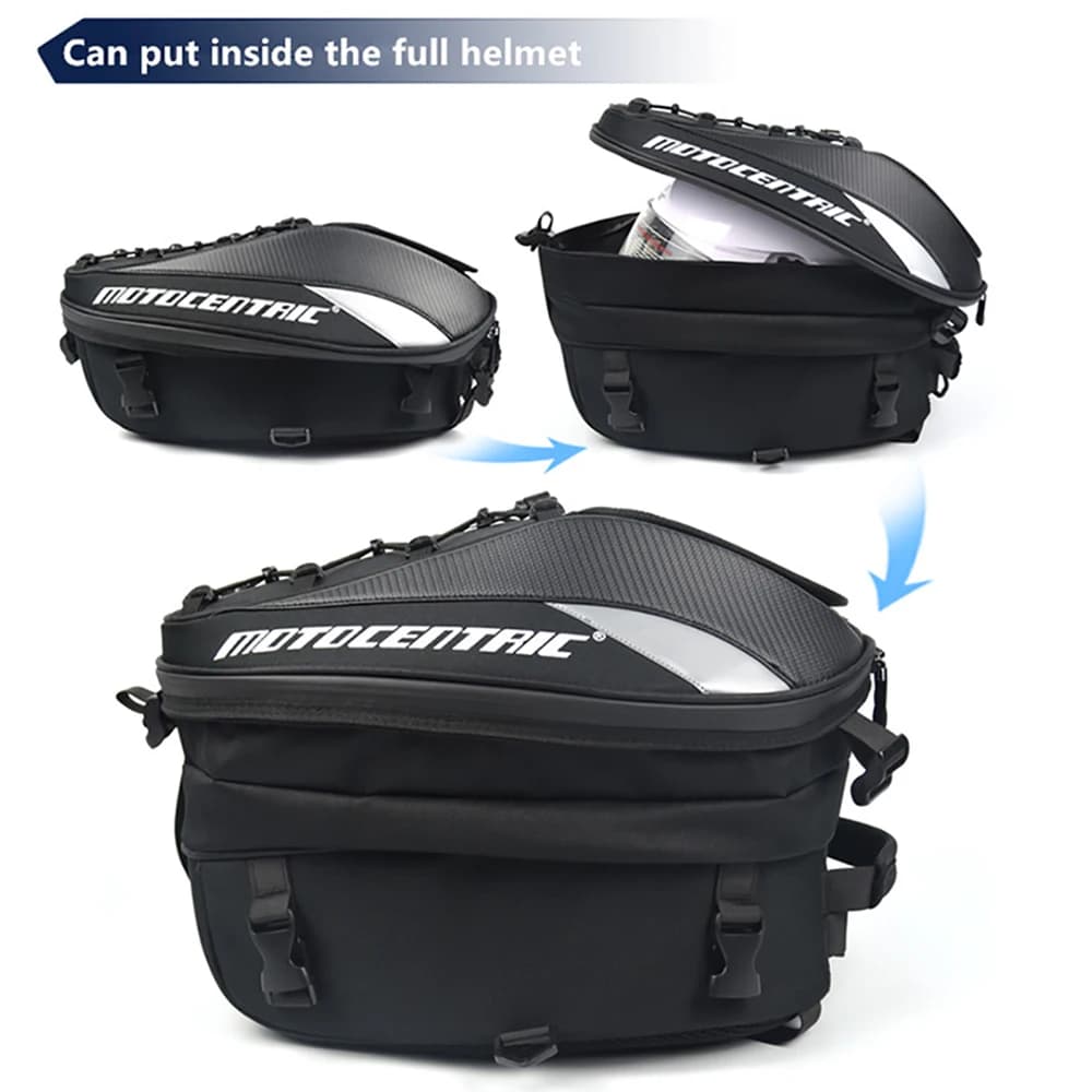 MOTOCENTRIC Motorcycle Back Seat Bags Waterproof Tail Bag Rear Seat Bag Multifunctional Motorbike Helmet Bag Moto Rider Backpack - 3