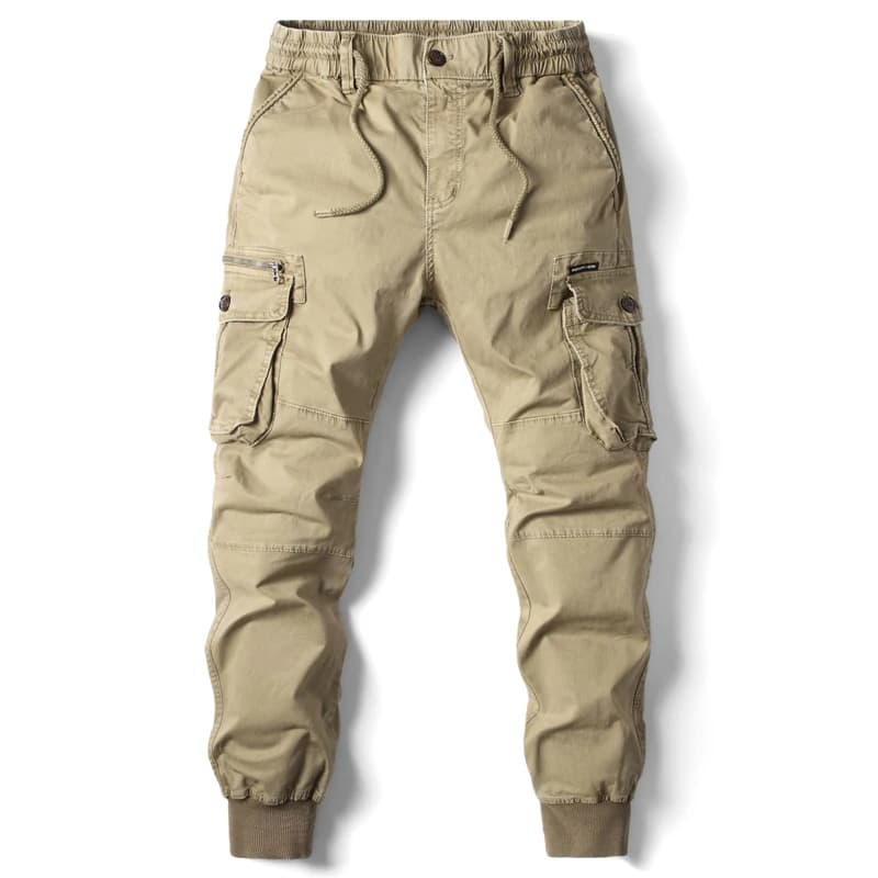 New Cotton Men Cargo Pants Khaki Casual Men Tactical Joggers Cargo Multi-Pocket Fashion Black Army Light gray Trousers Work Wear - 2