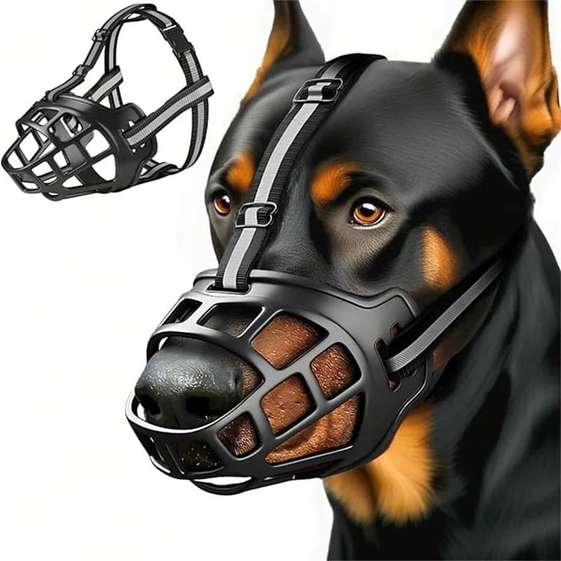Reflect Light Dog Mouth Guard Cover Comfy Breathable Basket Muzzle Against Biting Barking Dog Mask Anti-barking Muzzle For Pets