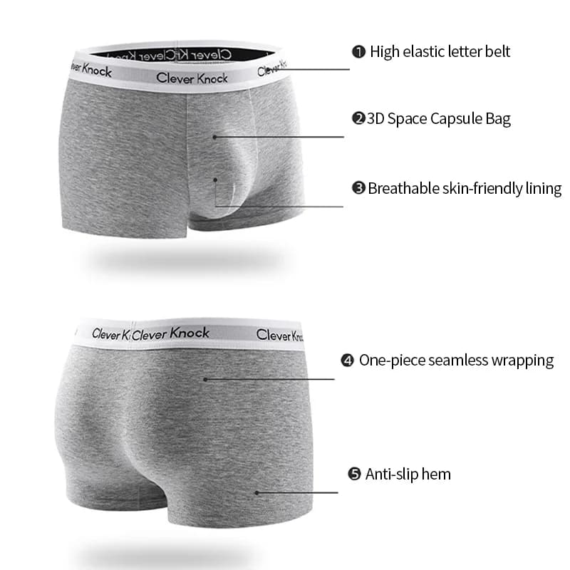 1/3PCS Cotton Men's Boxer Shorts Solid Plus Size Sexy Underpants Male Breathbale Lingerie Soft Comfort Daily Wear Panties - 5