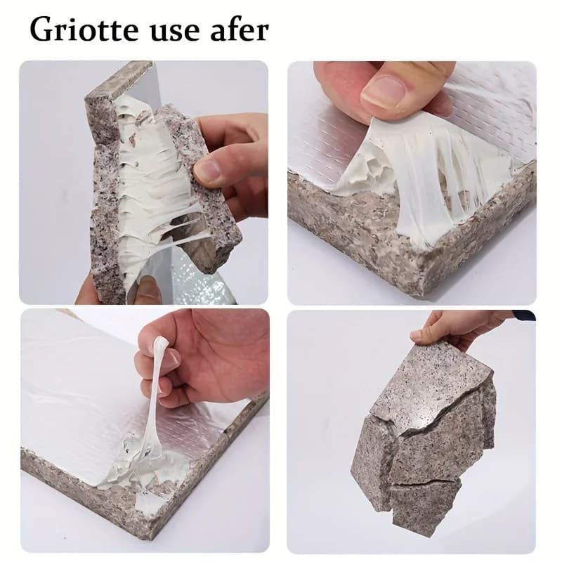 شريط عازل للماء من البوتيل، ذاتي اللصق، شريط عزل للجدران وحمامات السباحة وسقف الشقوق، إصلاح القنوات، شريط لاصق ذاتي - 6