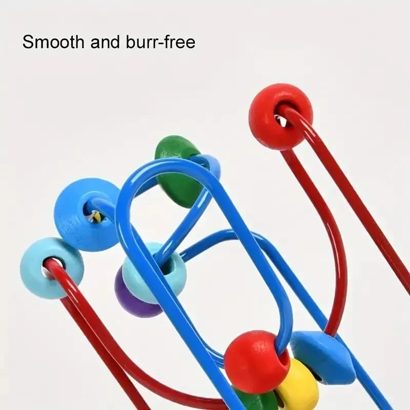 Colorful Wooden Roller Coaster Educational Circle Toy For Preschool Learning Bead Maze Toy Perfect Gift For Young Children - 4