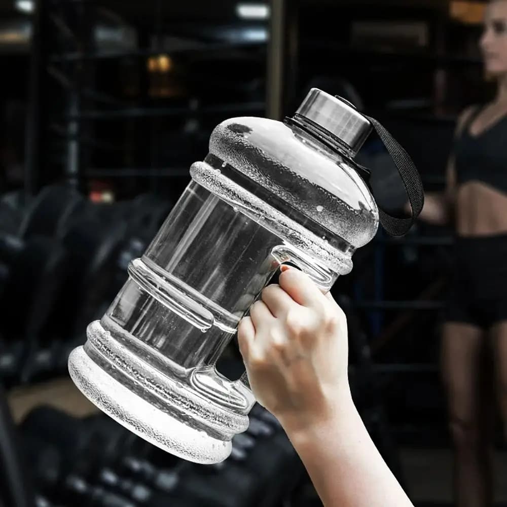 2L PETG Large Capacity Water Bottle Training Sports Workout Drink Bottle Shaker Bottle With Handle Outdoor Gym Gallon Bottle - 2