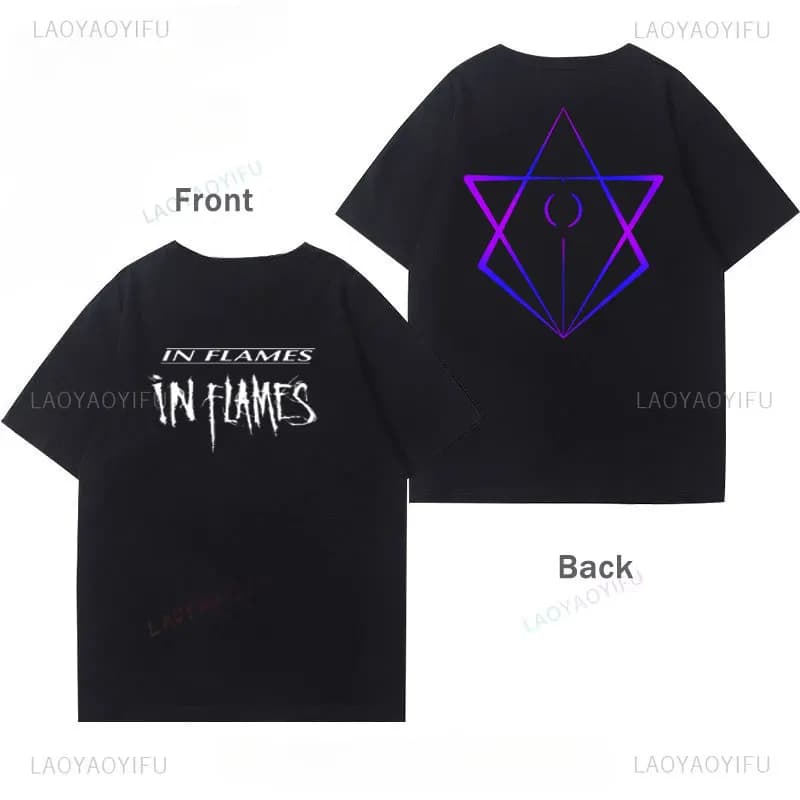 Camiseta in Flames Nothing But Pain Official Tee Anders Fridén Heavy Metal Band Music Printed T-Shirt  Mens Vintage Classic Top - 3