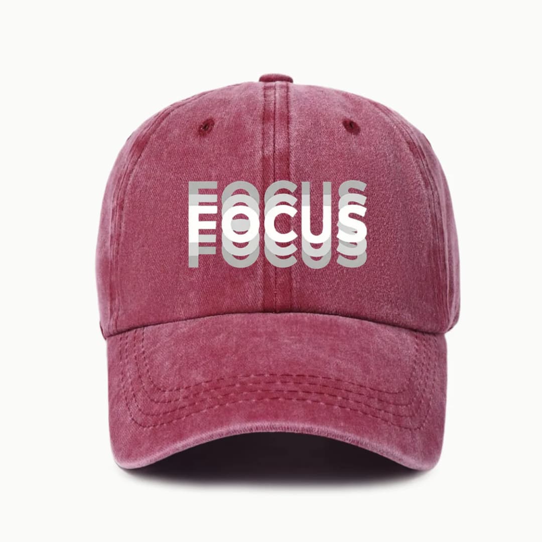 FOCUS Print Cap Washed Cotton Adjustable Classic Style Baseball Cap, Sports Duckbill Hat for Men and Women - 5