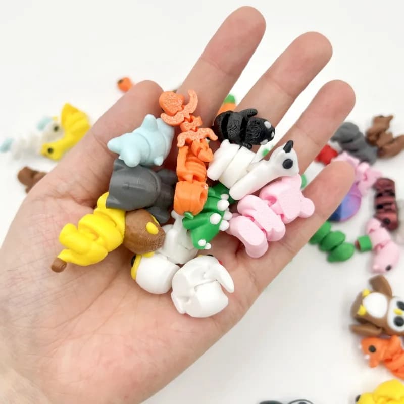 10/50pcs 3D Printed Simulation Toys Mini Animal Model Home Ornament  Cartoon Figure Birthday Gift Sets Decompression Kid Toy - 5