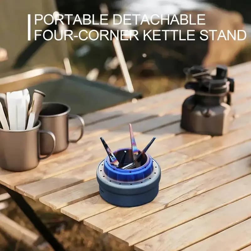 Portable Alcohol Stove Internal Bracket Stainless Steel Detachable Four-corner Kettle Bracket Outdoor Camping Accessories - 4