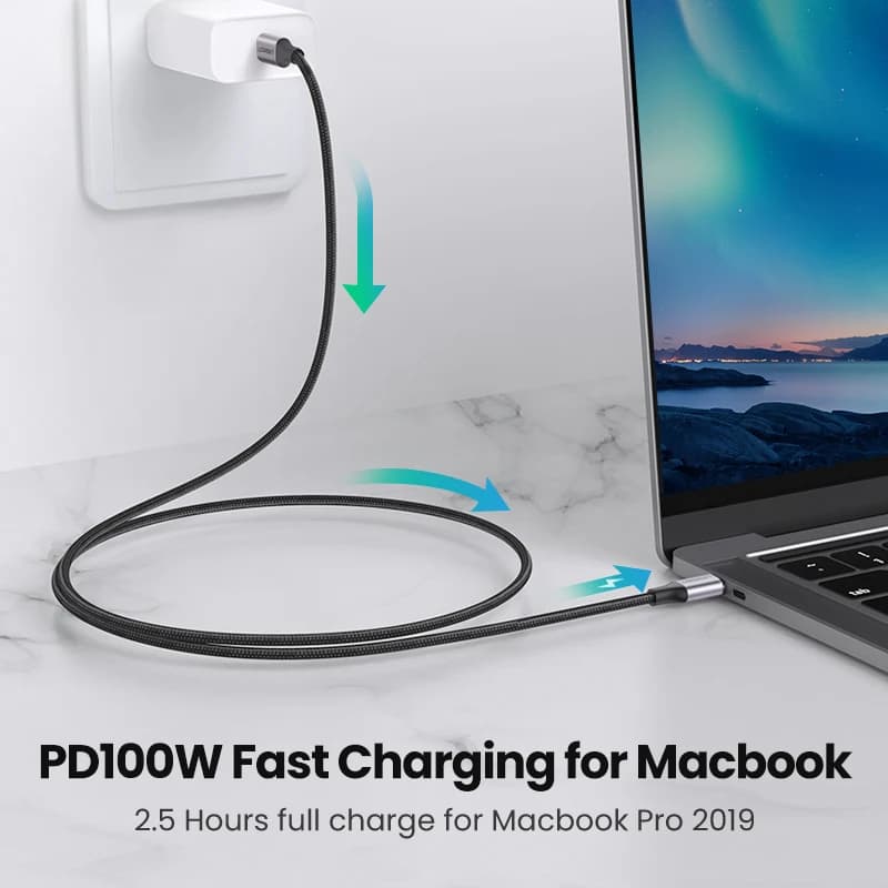 كابل يو جرين USB C إلى USB C، PD100W، كابل شحن سريع لماك بوك برو، آيباد برو 2020، سامسونج S20/S10 - 2