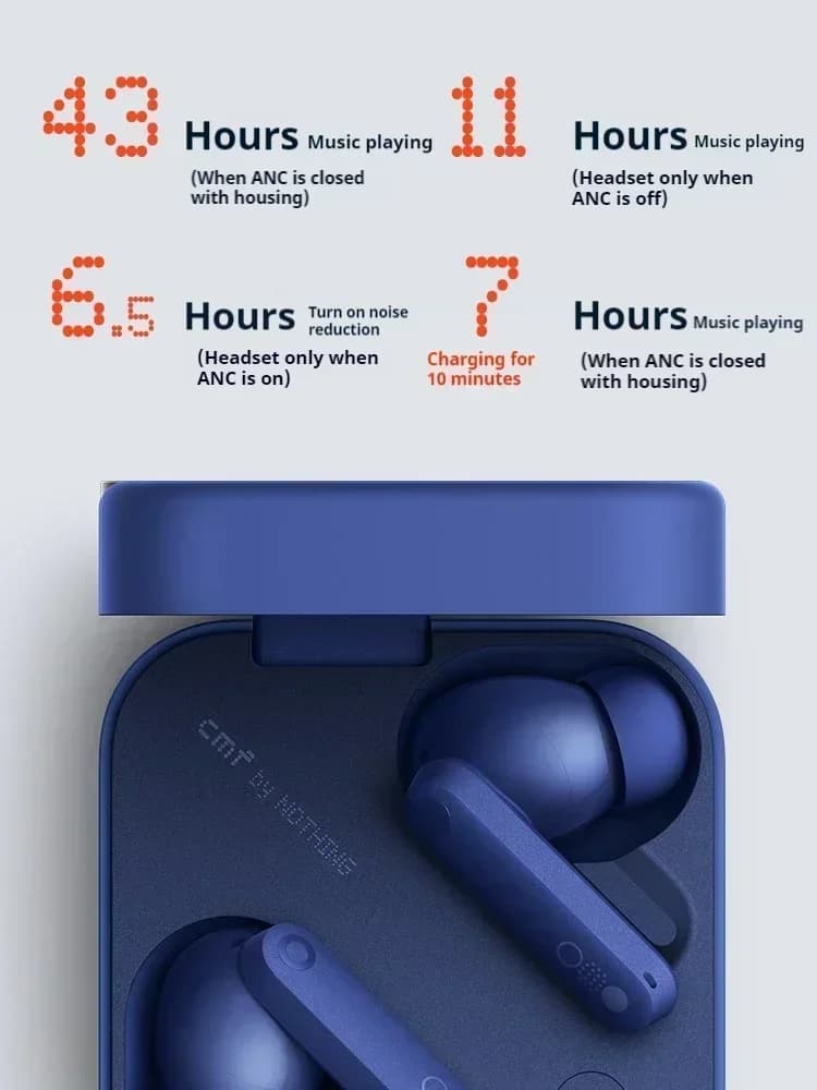 Cmf By Nothing Buds Pro 2 Earphone Anc Noise Reduction Bluetooth Earbuds waterproof Cmf Buds Pro2 Ip55 Enc Earphones Headset - 5