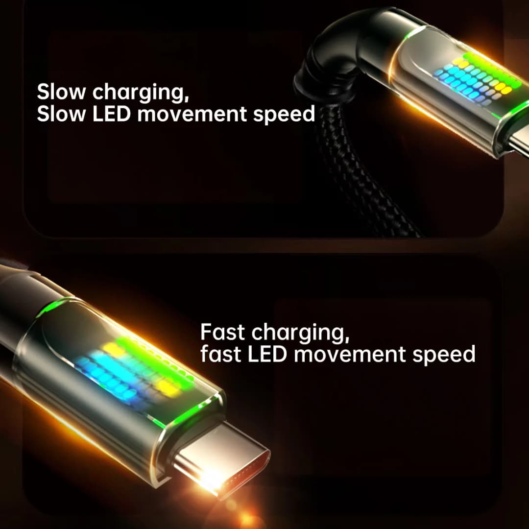 OOZCC 120 واط نوع C كابل شحن سريع 6A USBA إلى نوع C سلك بيانات النايلون لشاومي سامسونج مع شاشة Led كابل USB C - 3