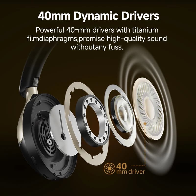 QCY H3 PRO Adaptive ANC Wireless Headphones Over Ear Headset 50dB with LDAC Hi-Res Wireless Audio Bluetooth 5.4 Dual Connection - 4