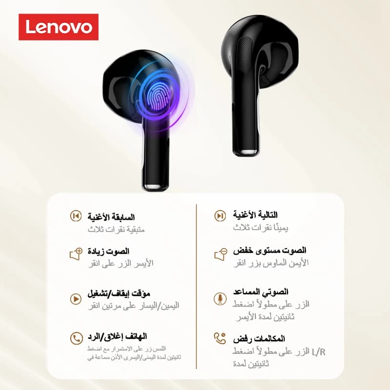 سماعات أذن أصلية لينوفو LP2 برو الجديدة بلوتوث 5.4 لاسلكية ستيريو وضع مزدوج سماعات ألعاب بطارية طويلة الأمد مكالمات HD سماعات رياضية - 6