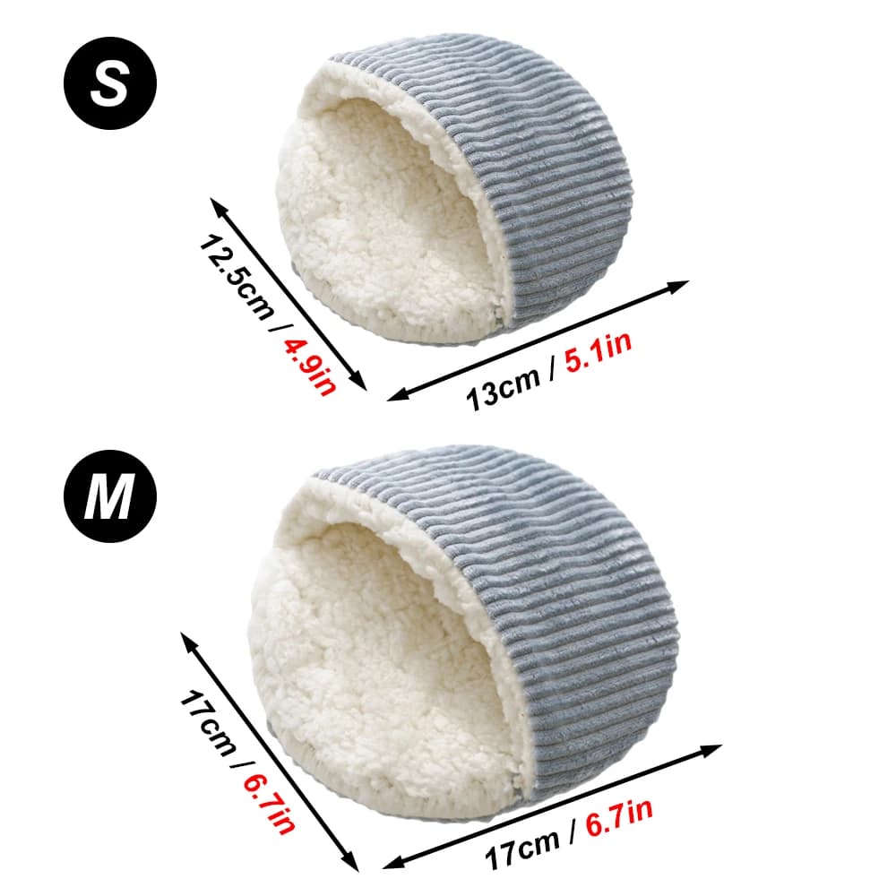 Autumn Winter Warm Solid Fleece Bed Mat Soft Lint Sleep Bed Nest Round Shape for Small Animal Hedgehog Hamster Rabbit Nests Mat - 4