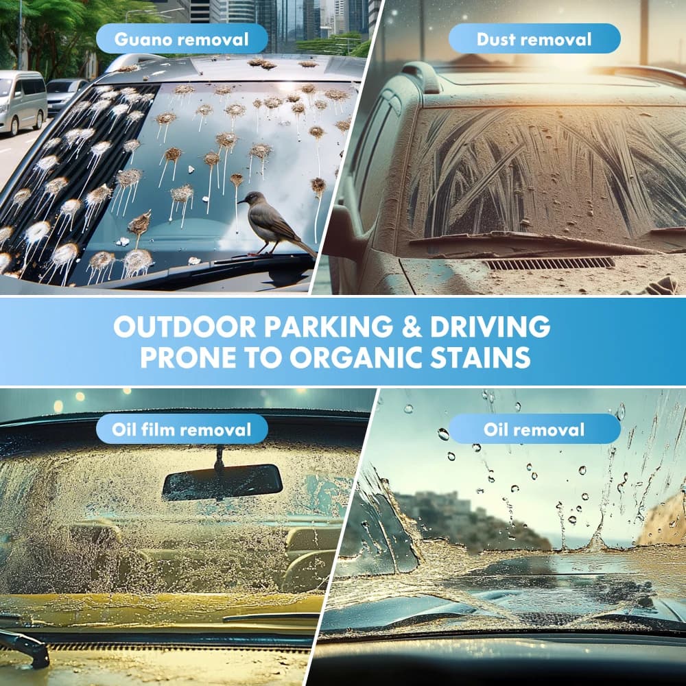 ماء زجاج سيارة مركز للغاية من Carsun، صيغة تخفيف 1:40، فيلم مزيل شحوم قوي، مقاوم للانعكاس، ماسحة، تنظيف بدون آثار، نوع عالمي مقاوم للتجمد لجميع المواسم - 5