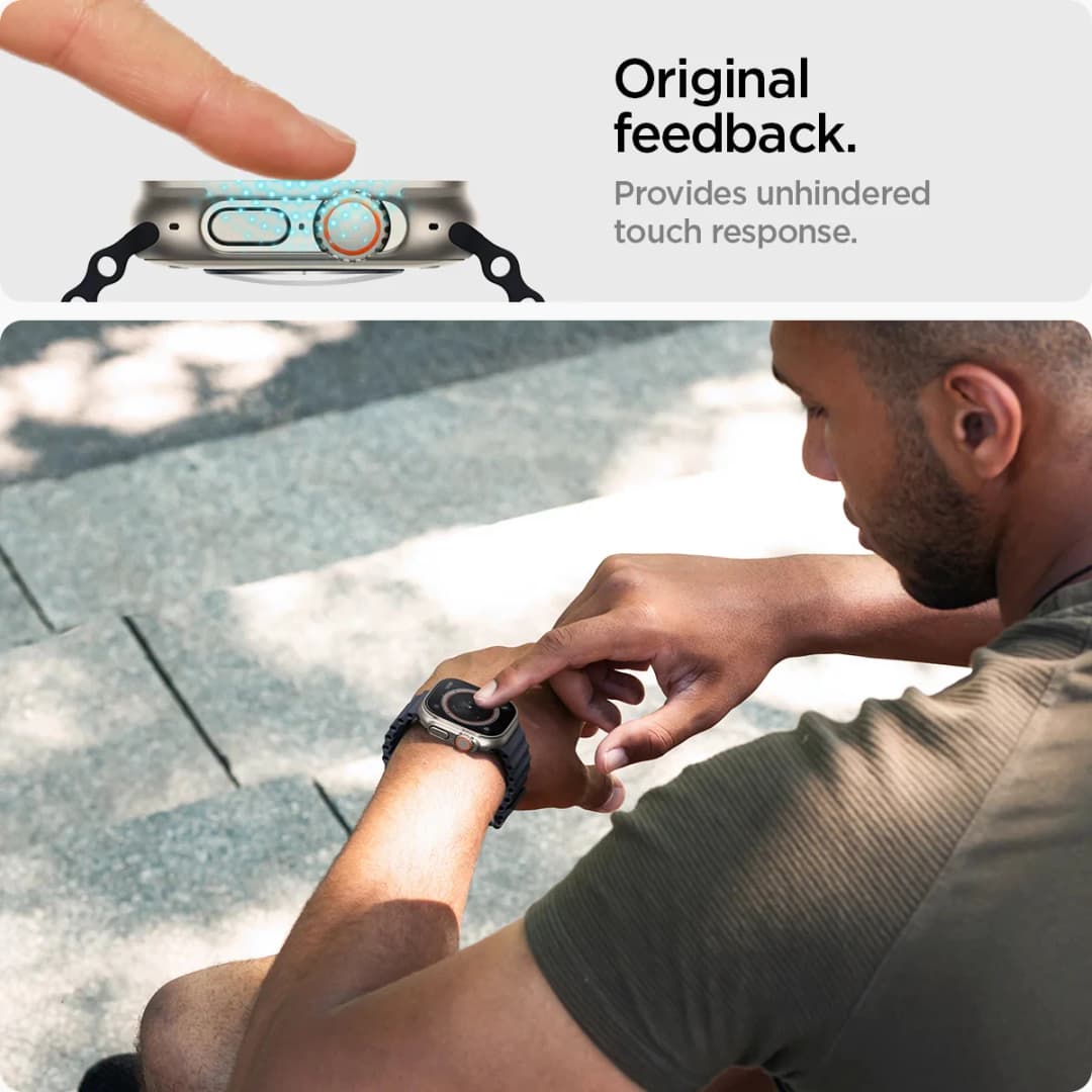 2PCS Spigen Tempered Glass Screen Protector [Glas.tR EZ Fit] Designed For Apple Watch Ultra 3 Ultra 2 Ultra (49mm) (46mm) (45mm) - 4