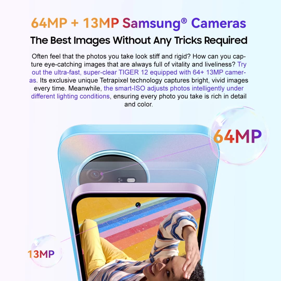 Blackview OSCAL TIGER 12 Smartphone 6.78'' 120Hz 2.4K Display Call Phone 8GB RAM+128GB ROM 64MP Telephon Portable Android 13 NFC - 5