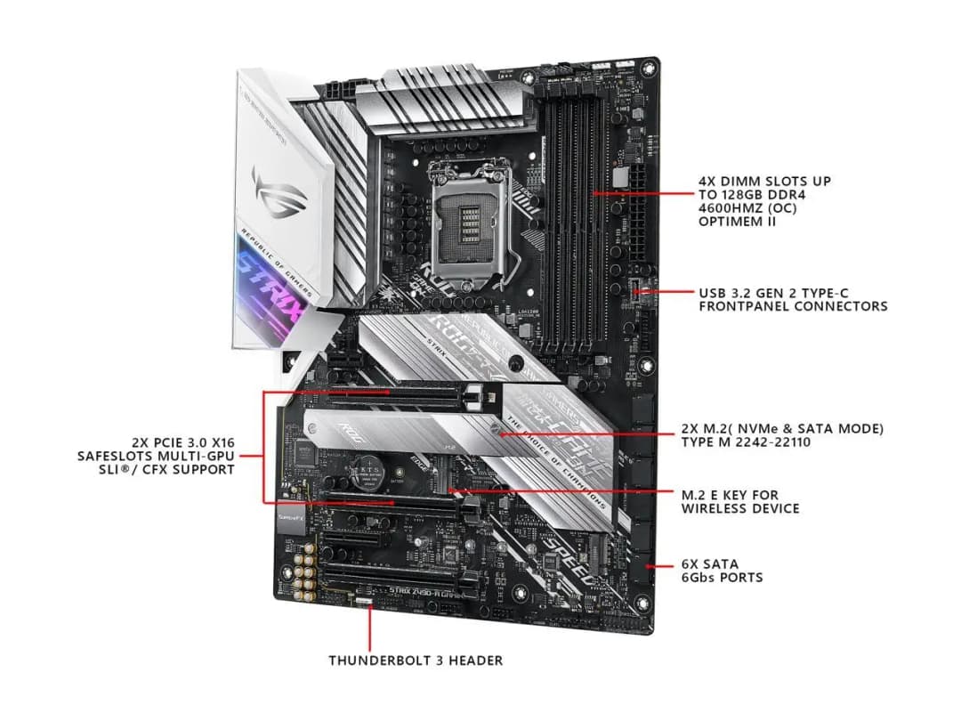 ASUS Z490-A GAMING LGA 1200 Z490 SATA 6Gb/s ATX Intel Motherboard - 4