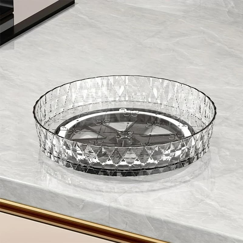 رف دوار 360 درجة، منصة تخزين متعددة الوظائف لأسطح المطبخ، رف توابل، صينية تخزين لسطح المكتب في غرفة المعيشة