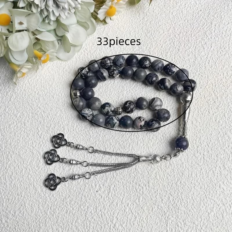 33 10mm map stones Tasbih Arab prayer bracelets, Middle Eastern men and women prayer bracelets rosary beads/car ornaments gifts - 5