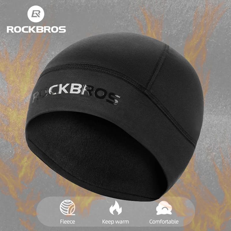قبعات دراجات شتوية دافئة من ROCKBROS، قبعات دراجات حرارية من الصوف، مقاومة للرياح، قبعات تزلج وتنزه وركوب دراجات جبلية وطرق