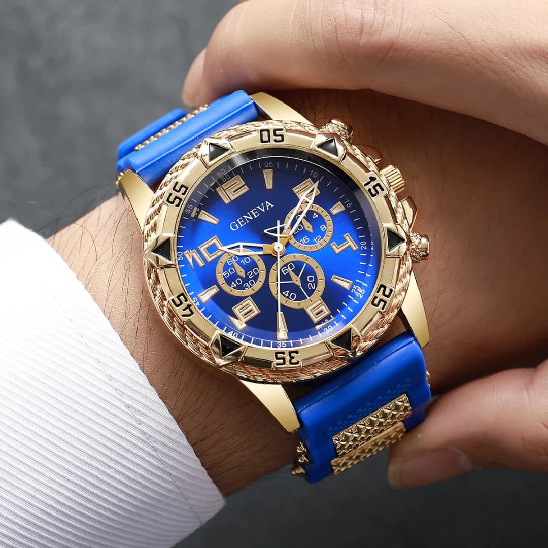 Fashion Silicone Strap Men Sports Watch Luxury Arabic Dial Business Quartz Wristwatch Reloj Hombre (Without Box) - 3