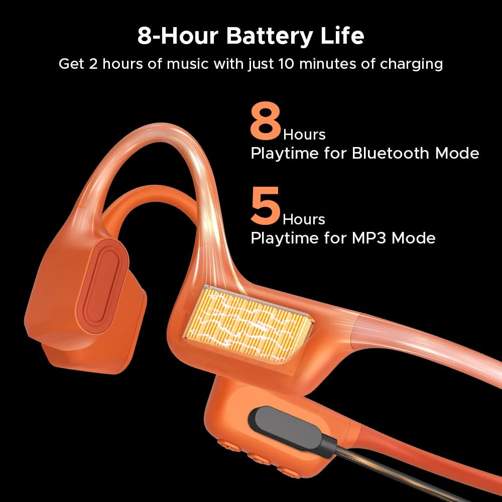 DOOGEE BoneAir Swim Bone Conduction Headphones Bluetooth 5.4 Wireless Ear Hooks Off Map Waterproof Ear phones for Outdoor Sports - 6