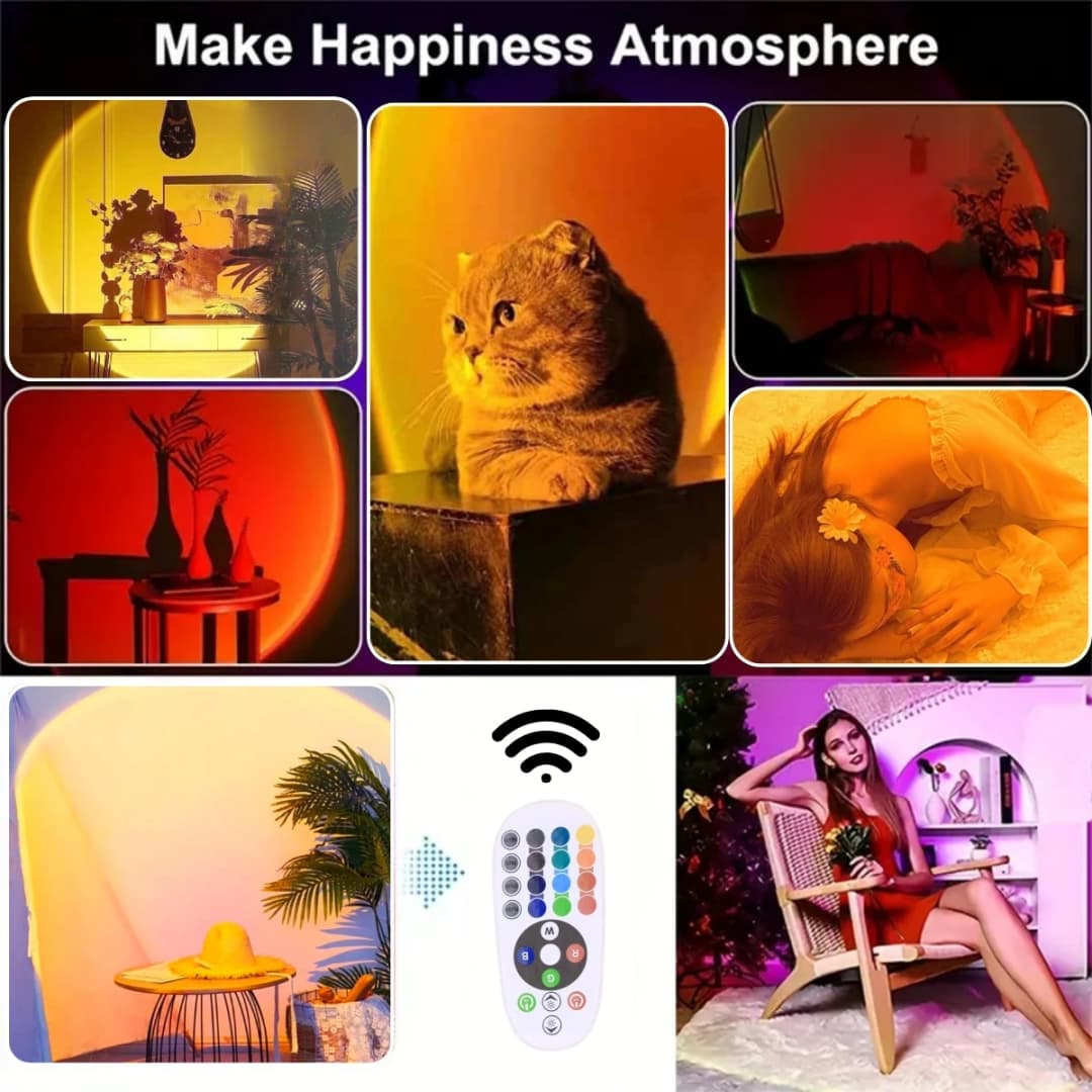 إضاءة USB لغروب الشمس، إضاءة ليلية محيطة لديكور المنزل، وإضاءة مريحة في غرفة النوم وغرفة المعيشة - 4
