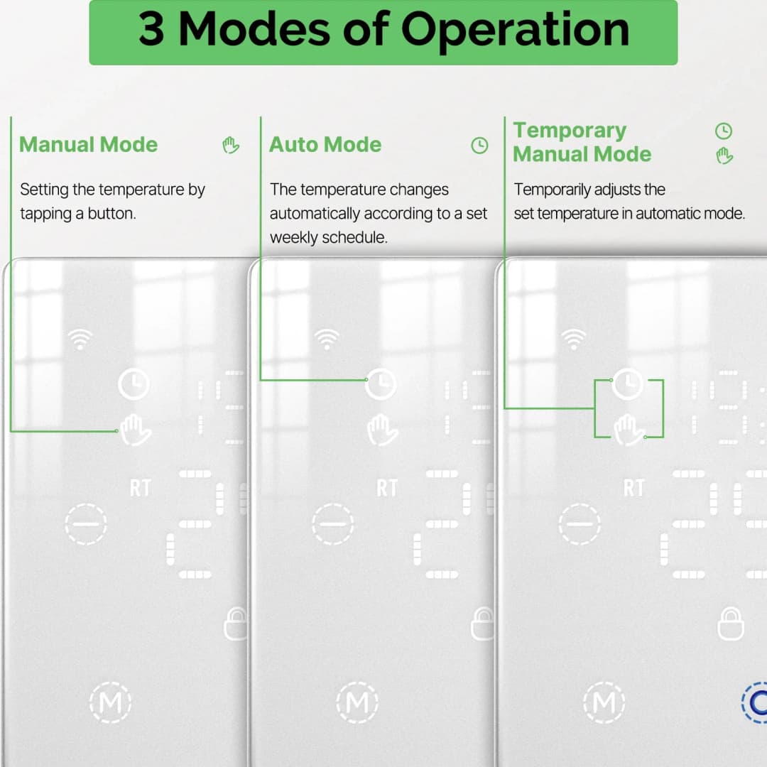 MOES Tuya ترموستات ذكي يعمل بـ WiFi/ZigBee منظم حرارة يعمل بالبطارية جهاز تحكم في درجة حرارة سخان الغاز عبر Alexa وGoogle Home - 4
