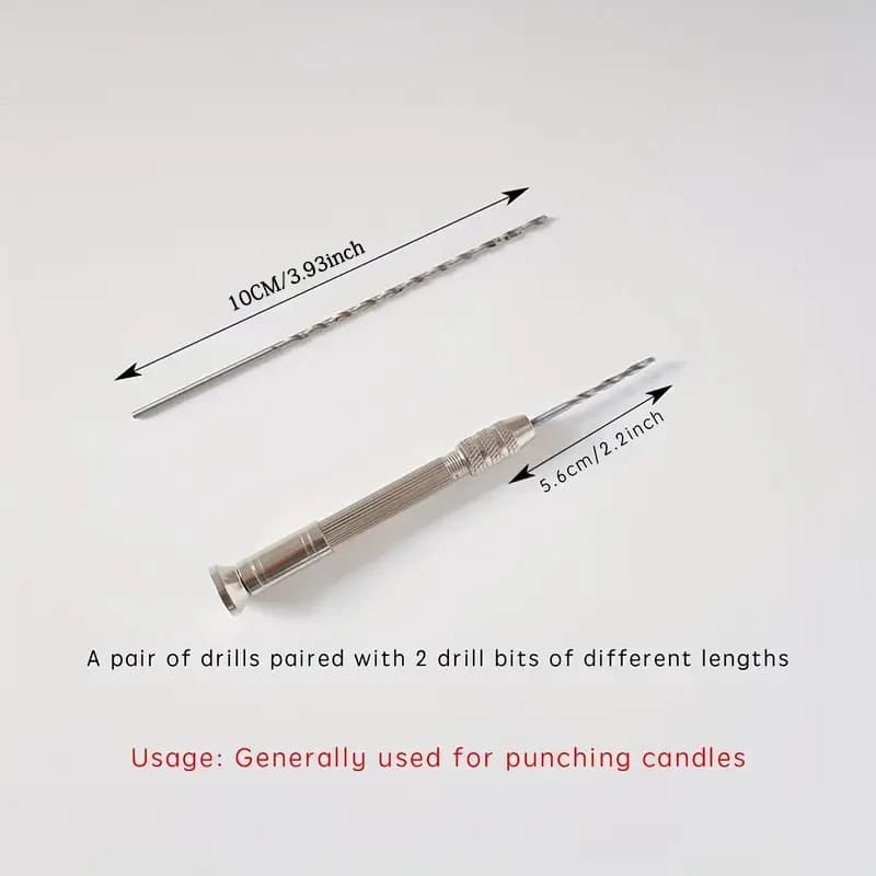 A set of candle Making Punching tools, with 2 drill bits of different lengths for candle DIY punching and Art Projects - 5