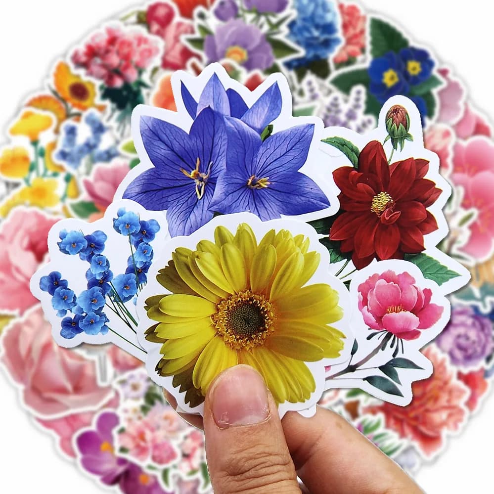 30/60/180 Flowers Stickers Cartoon Cute Decals Toy Stationery Guitar Phone Bicycle Laptop Luggage Car Graffiti Kids Sticker