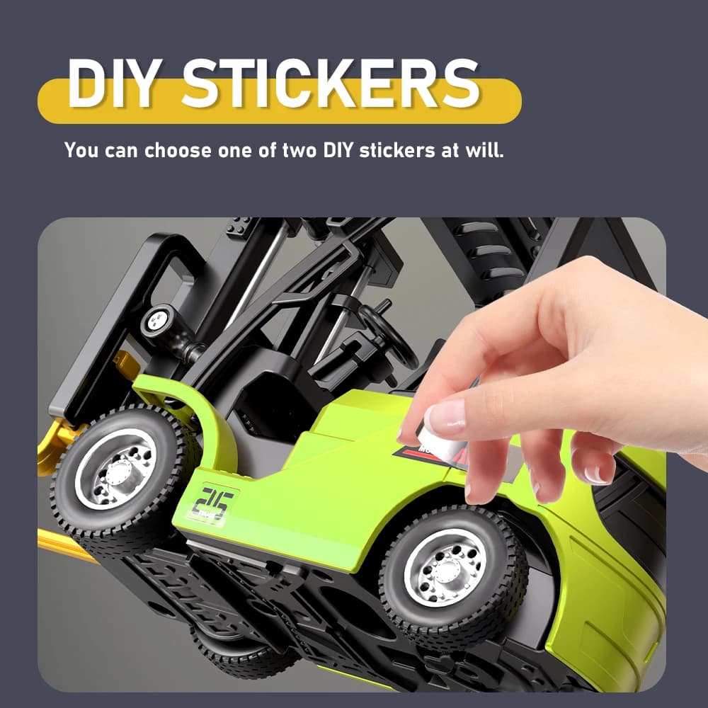 سيارة لعبة صغيرة من السبائك 1:64 رافعة وشاحنة رافعة شوكية بتحكم عن بعد عبر البلوتوث مع مقطورة هدية عيد الميلاد في صندوق ملون - 5