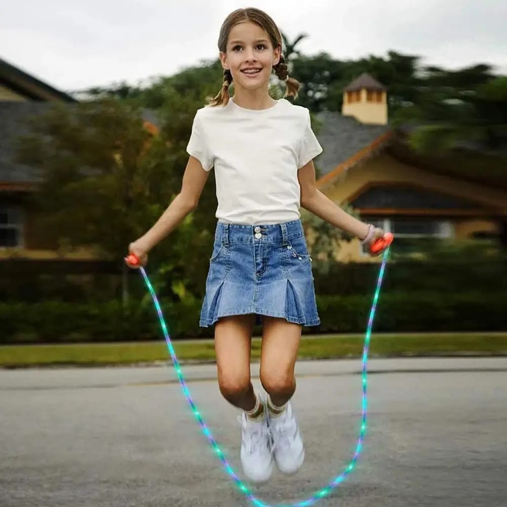 1pcs LED Luminous Jump Ropes Skipping Rope Sport Speed Ropes For Kids Night Exercise Fitness Training Light Up Led Skipping Rope - 2