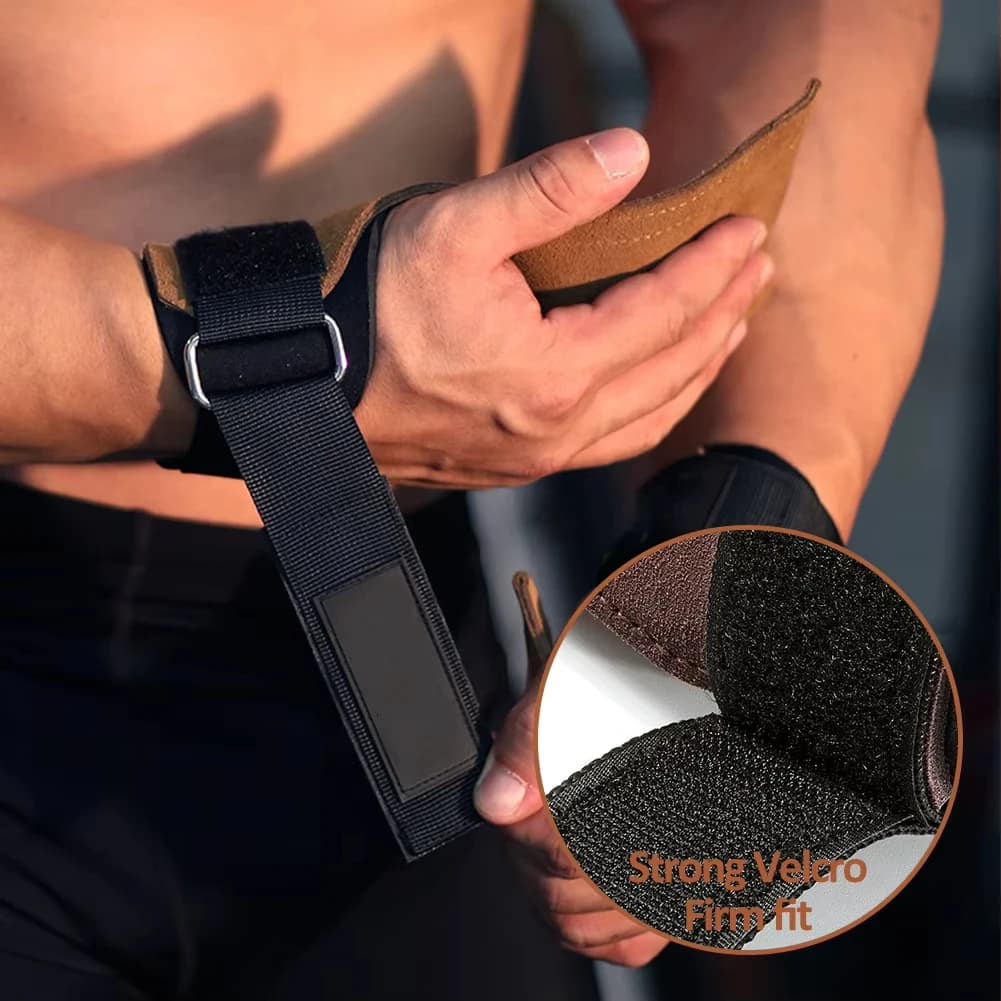 حزام مساعد لتمارين السحب، دعم للمعصم، قفازات دعم، مناسب لتمارين الضغط والسحب، بار أفقي مساعد - 5