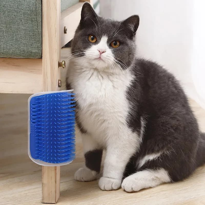 Cat Corner Scratcher with Catnip Self Grooming Toy for Scratching Relieving Boredom Supplies Durable Interactive Wall Mountable - 2